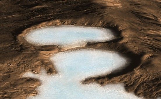 Artist concept of glacier on Mars.