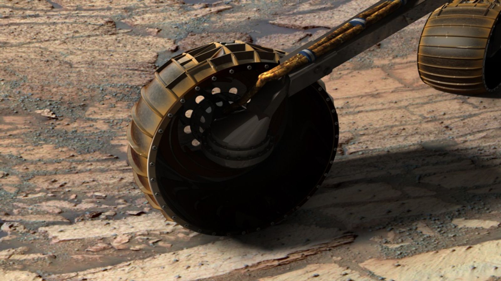 This synthetic image of NASA's Opportunity Mars Exploration Rover inside Endurance Crater was produced using "Virtual Presence in Space" technology.