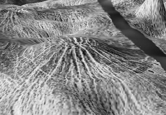 The view from NASA's Magellan spacecraft shows a 100-km-wide nova superposed on Yavine Corona. Coronae are roughly circular, volcanic features believed to form over hot upwellings of magma within the Venusian mantle.