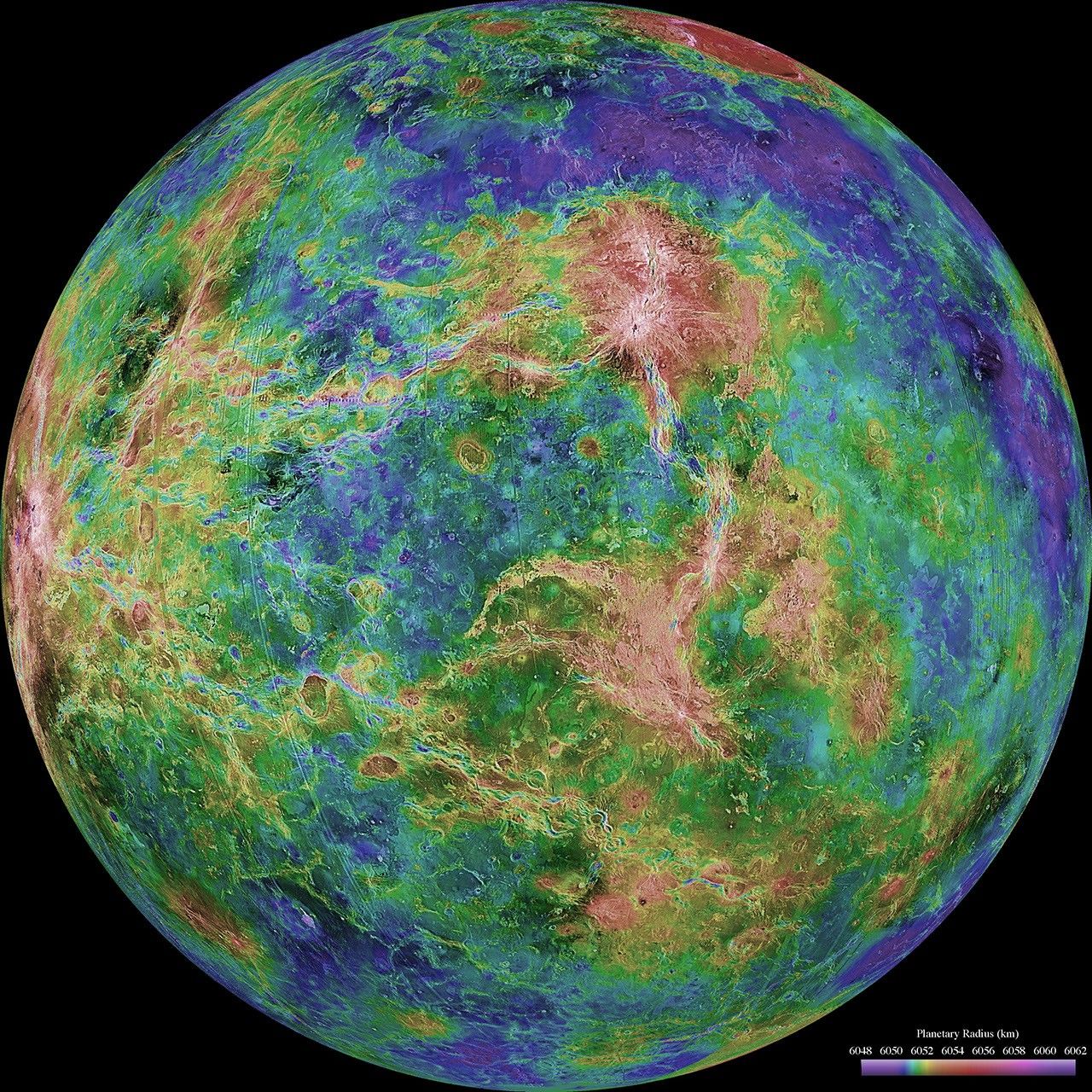 Hemispheric View of Venus Centered at 270° East Longitude - NASA