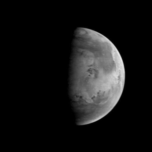 NASA's Mars Orbiter Camera (MOC) took this image on August 20, 1997, when the Mars Global Surveyor (MGS) was 5.67 million kilometers (3.52 million miles) and 22 days from entering orbit.