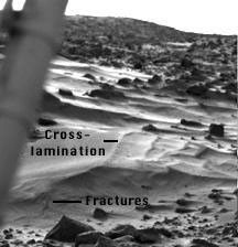 This image taken by NASA's Mars Pathfinder 1997 mission is of so-called wind drifts seen at the Viking 1 landing site.