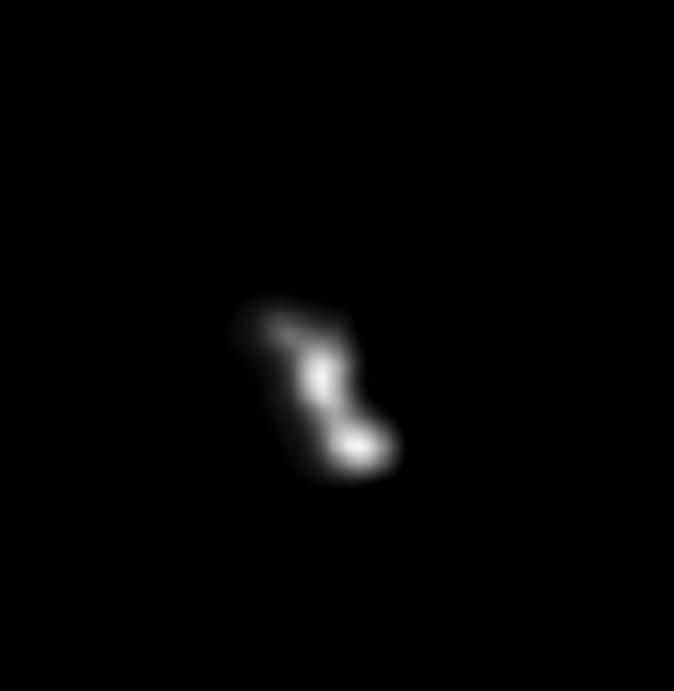 This image was created from a composite of two images which were taken 914 seconds and 932 seconds after NASA's Deep Space 1's encounter with the asteroid 9969 Braille.