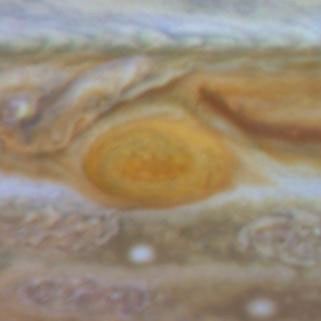 The Red Spot is the largest known storm in the Solar System, as shown in this image obtained by NASA's Hubble Space Telescope. With a diameter of 15,400 miles, it is almost twice the size of the entire Earth and one-sixth the diameter of Jupiter itself.