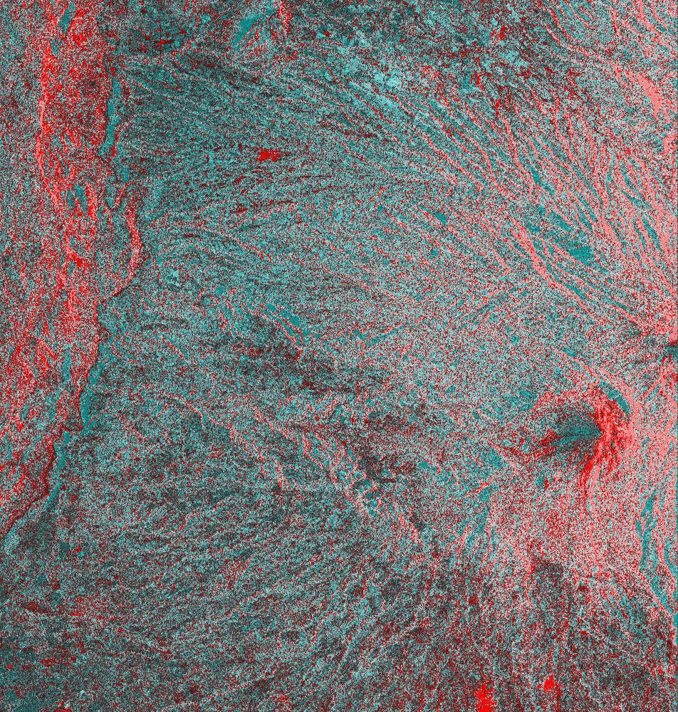 This is an image from NASA's Spaceborne Imaging Radar C/X-Band Synthetic Aperture Radar of the Colima volcano in Jalisco, Mexico, a vigorously active volcano that erupted as recently as July 1994.
