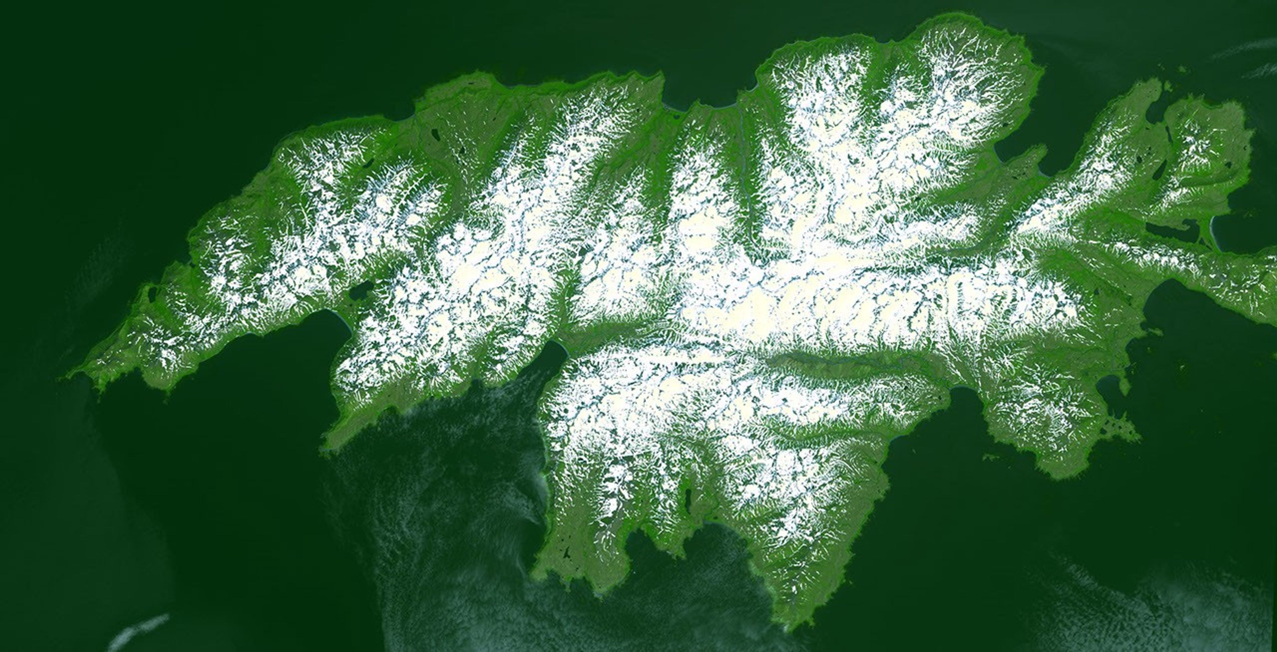 Attu, the westernmost Aleutian island, is nearly 1760 km from the Alaskan mainland and 1200 km northeast of the northernmost of the Japanese Kurile Islands. This image was acquired July 4, 2000 by NASA's Terra spacecraft.