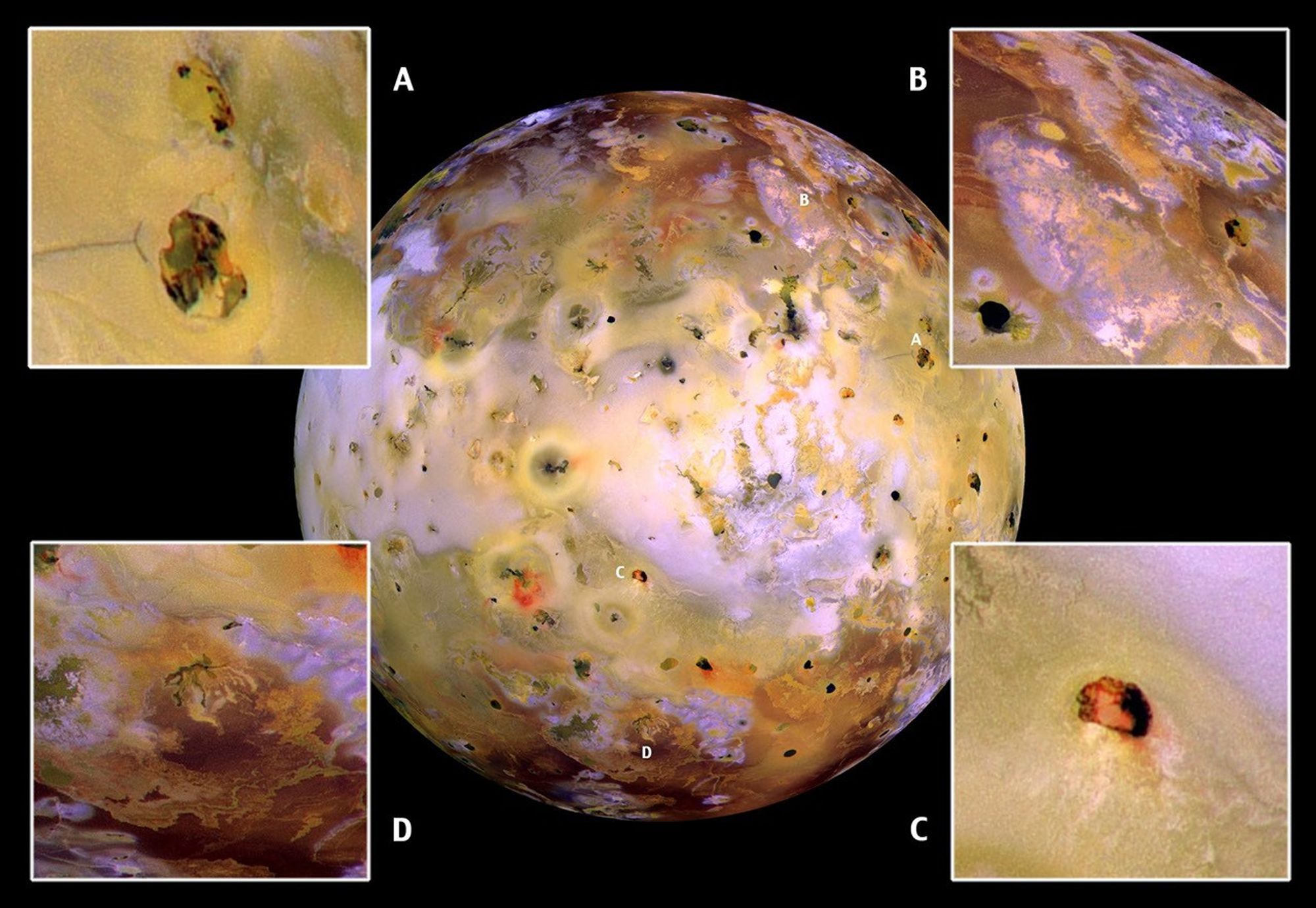 NASA's Galileo spacecraft acquired its highest resolution images of Jupiter's volcanic moon Io on July 3, 1999 during its closest pass by Io since it entered orbit around Jupiter in December 1995.