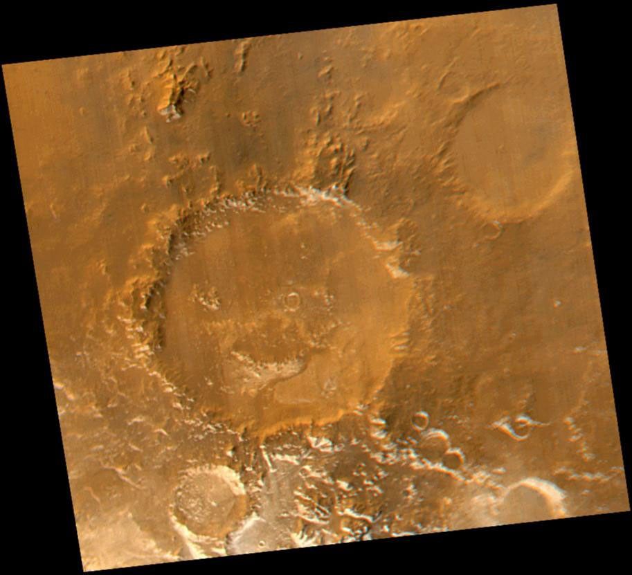 
			Have a Nice Spring! MOC Revisits “Happy Face” Crater - NASA Science			