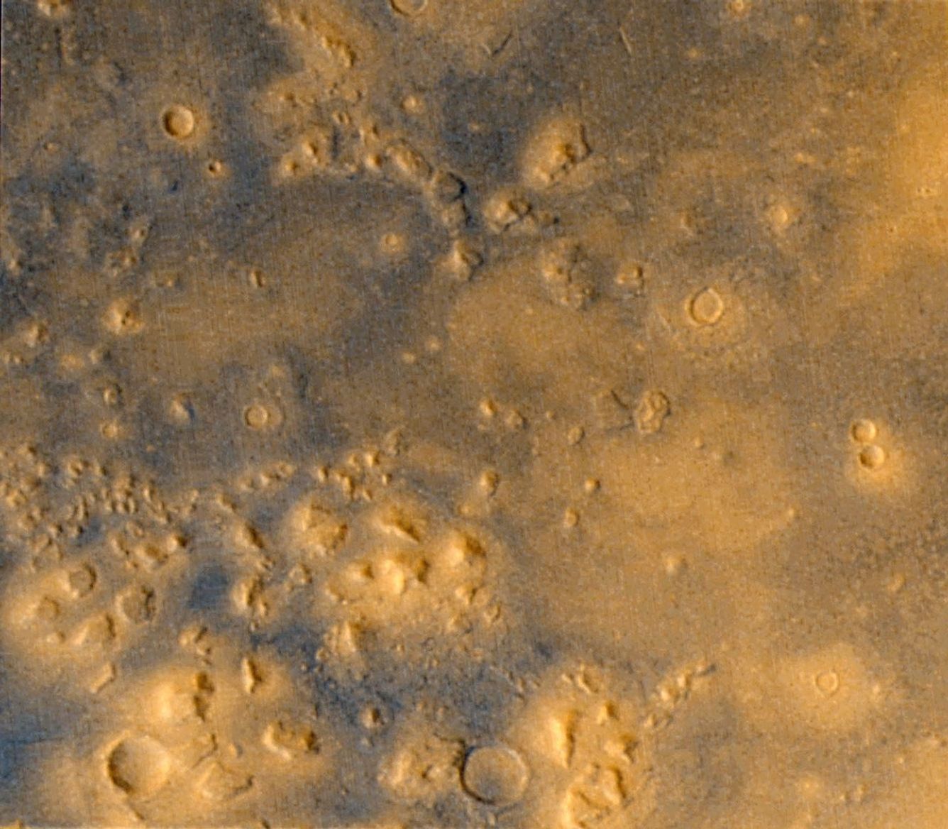 This image was taken by NASA's Mars Global Surveyor Cydonia region on Mars. 3D glasses are necessary to view this image.