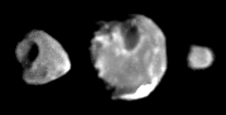 
			Best images yet of Thebe, Amalthea and Metis - NASA Science			