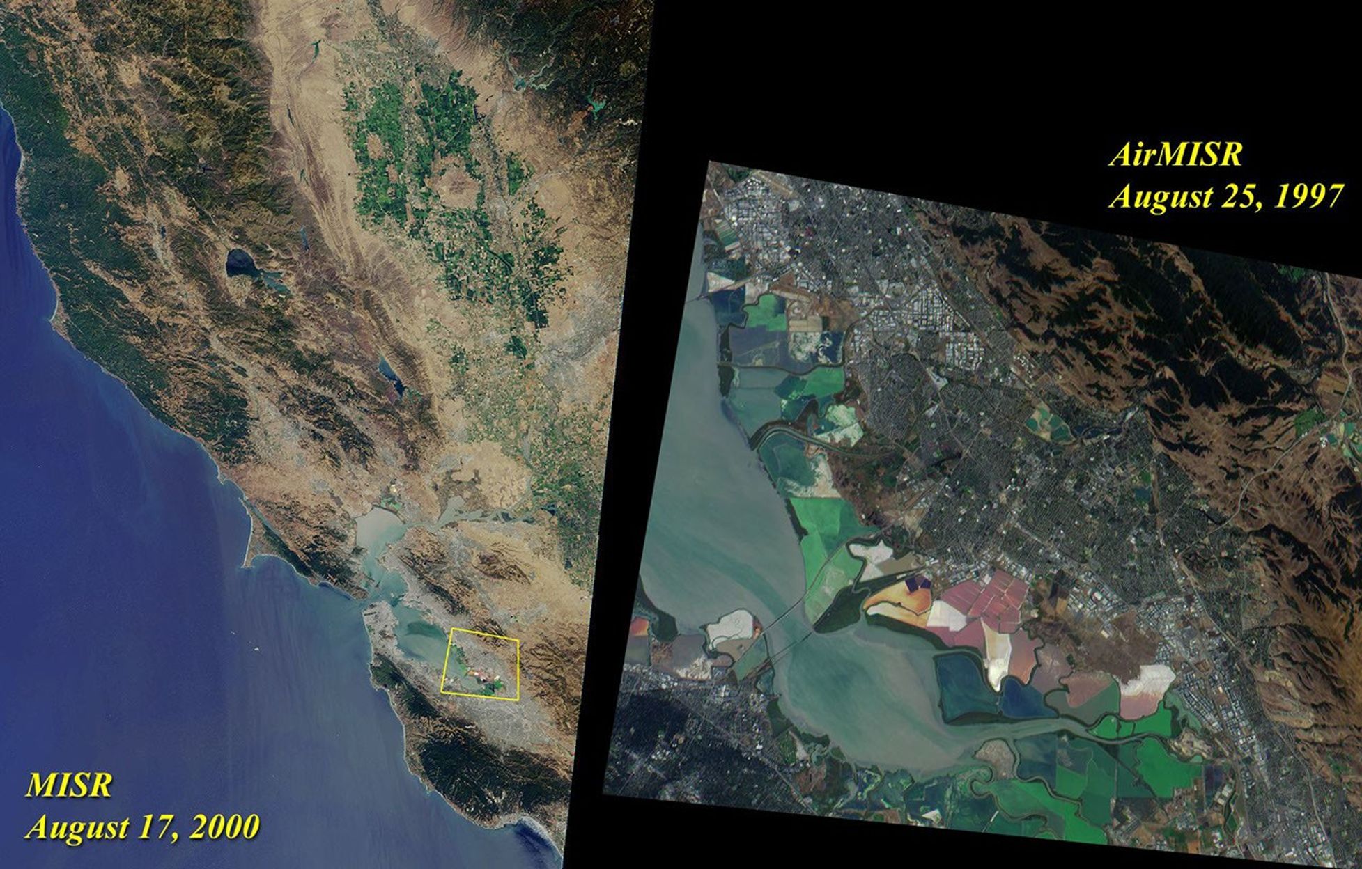 This image acquired on August 17, 2000 during Terra orbit 3545 shows Northern California and San Francisco Bay.