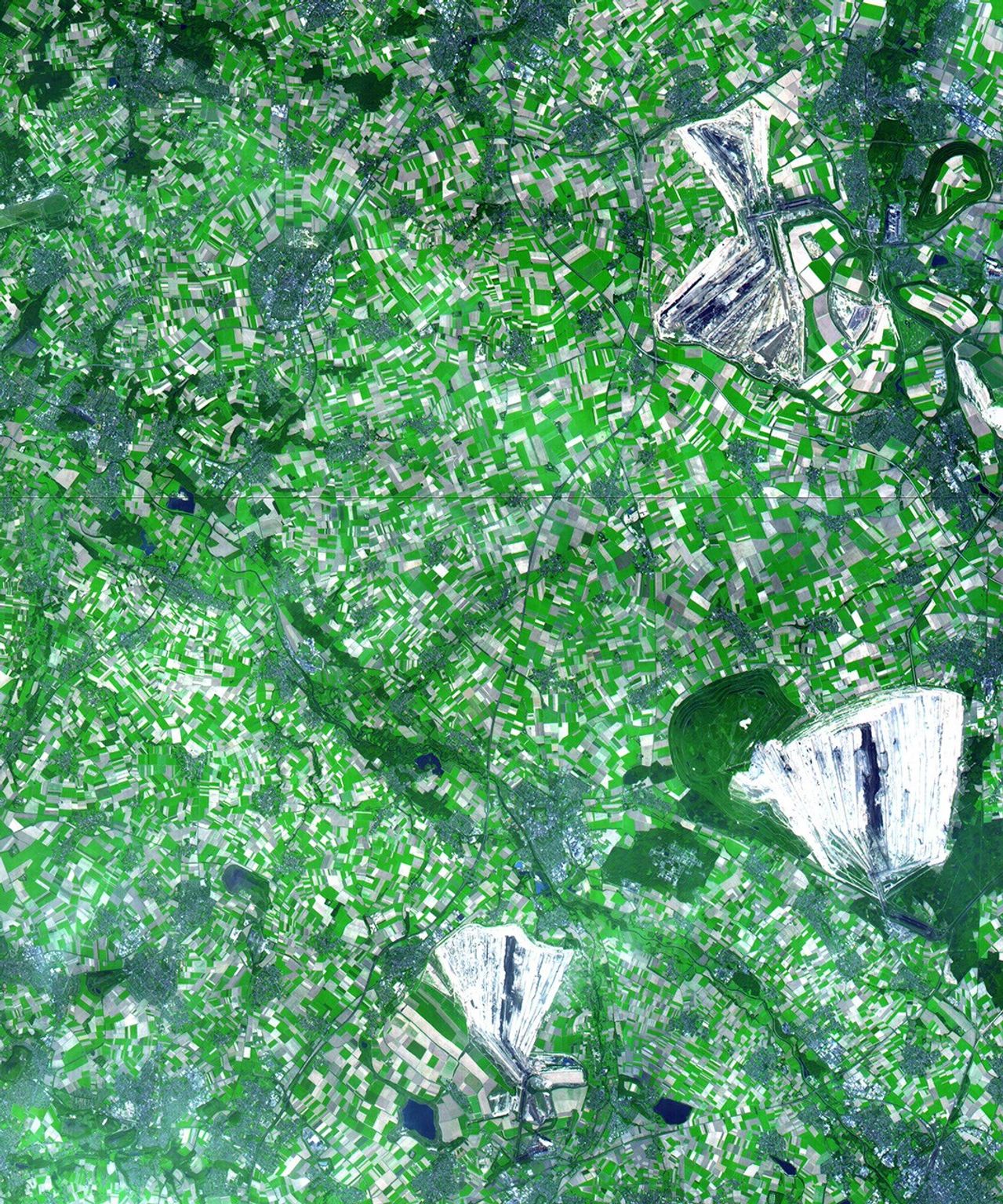 This simulated natural color image of the German state of North Rhine Westphalia is from NASA's Terra spacecraft covering an area of 30 by 36 km, and was acquired on August 26, 2000.