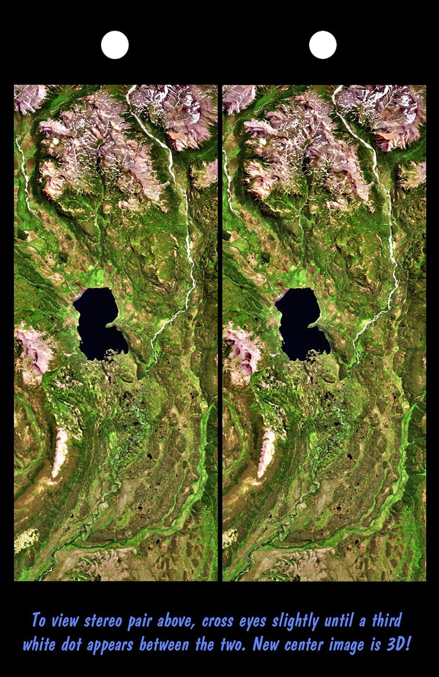The Lake Palanskoye in northern Kamchatka was formed when a large landslide disrupted the drainage pattern, forming a natural dam as seen in this image from NASA's Shuttle Radar Topography Mission.