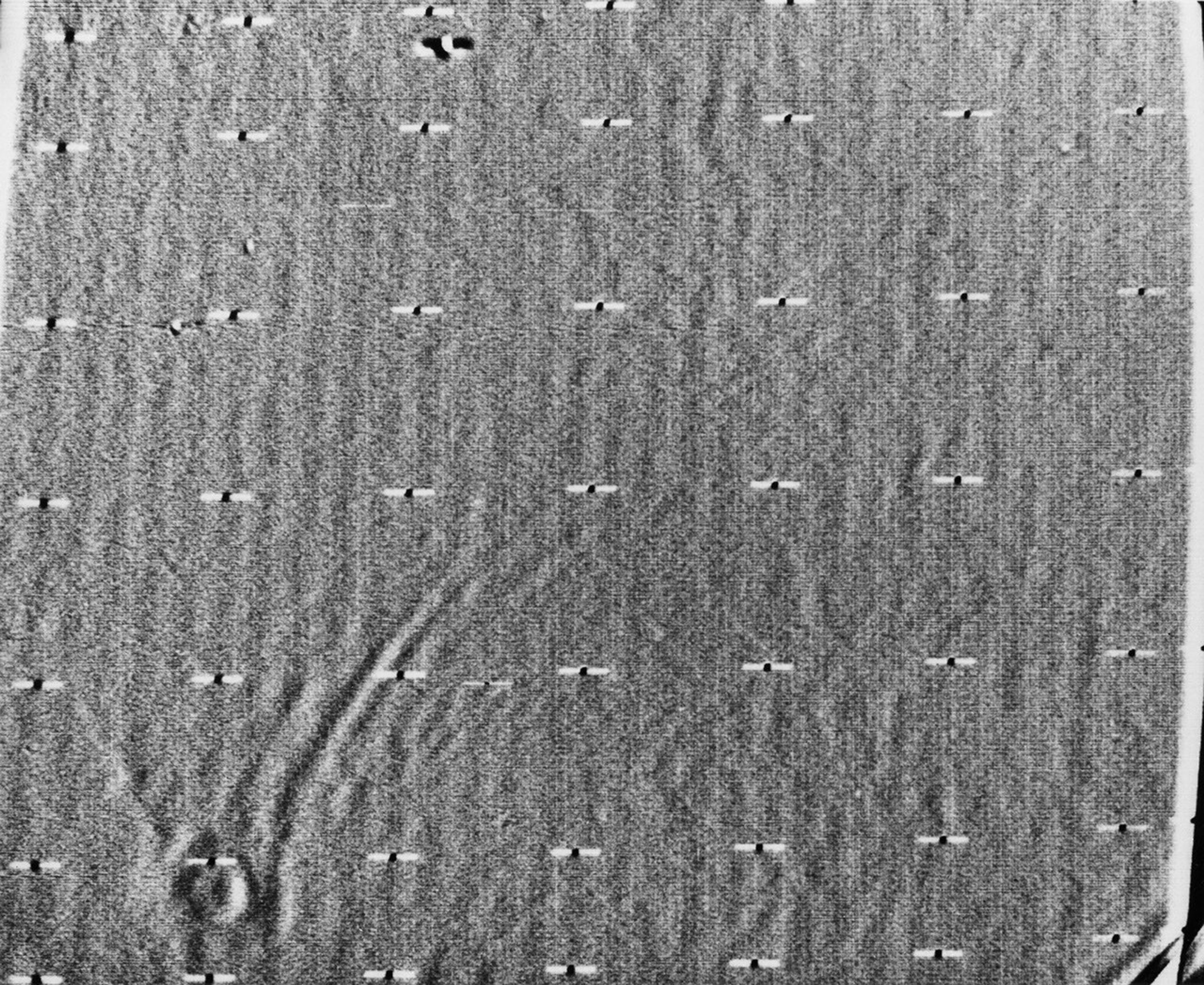 NASA's Mariner 9 took this picture of Mars during the closing hours of its approach to the planet on November 13, 1971. It can be identified on a Mars map as Arsia Silva.