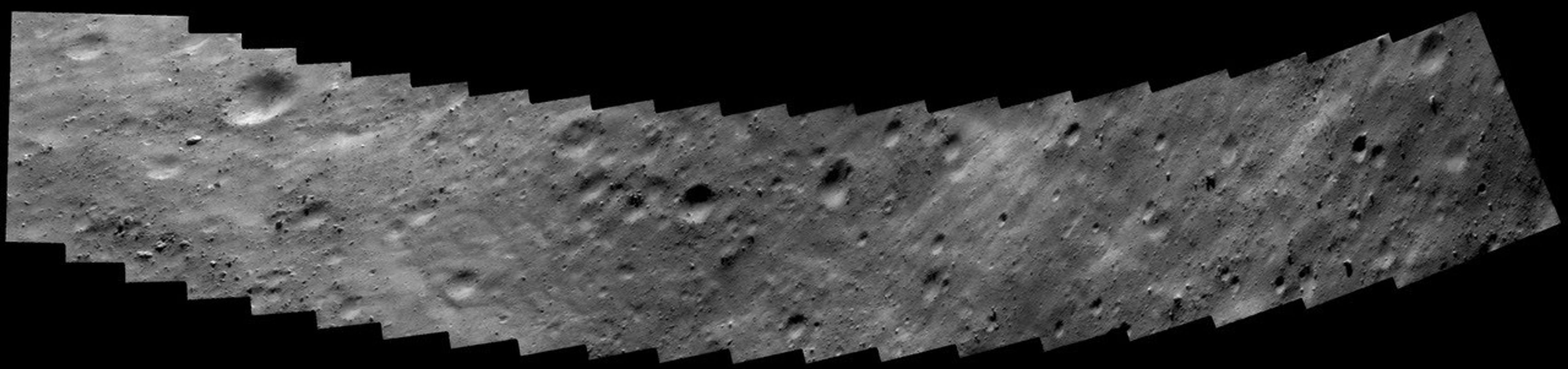 This image of asteroid Eros taken on Oct. 26, 2000, by NASA's NEAR Shoemaker shows a surface covered in rocks of all sizes and shapes, set on a gently rounded surface. Other regions are smooth, suggesting accumulation of fine regolith.