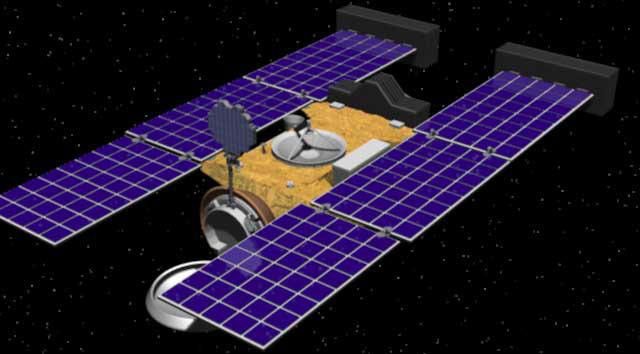 Artist's rendering of NASA's Stardust spacecraft. The spacecraft was launched on February 7, 1999, from Cape Canaveral Air Station, Florida, aboard a Delta II rocket.