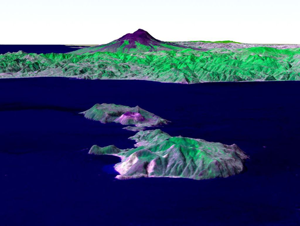 
			Perspective View, Mt. Etna, Italy & the Aeolian Islands - NASA Science			