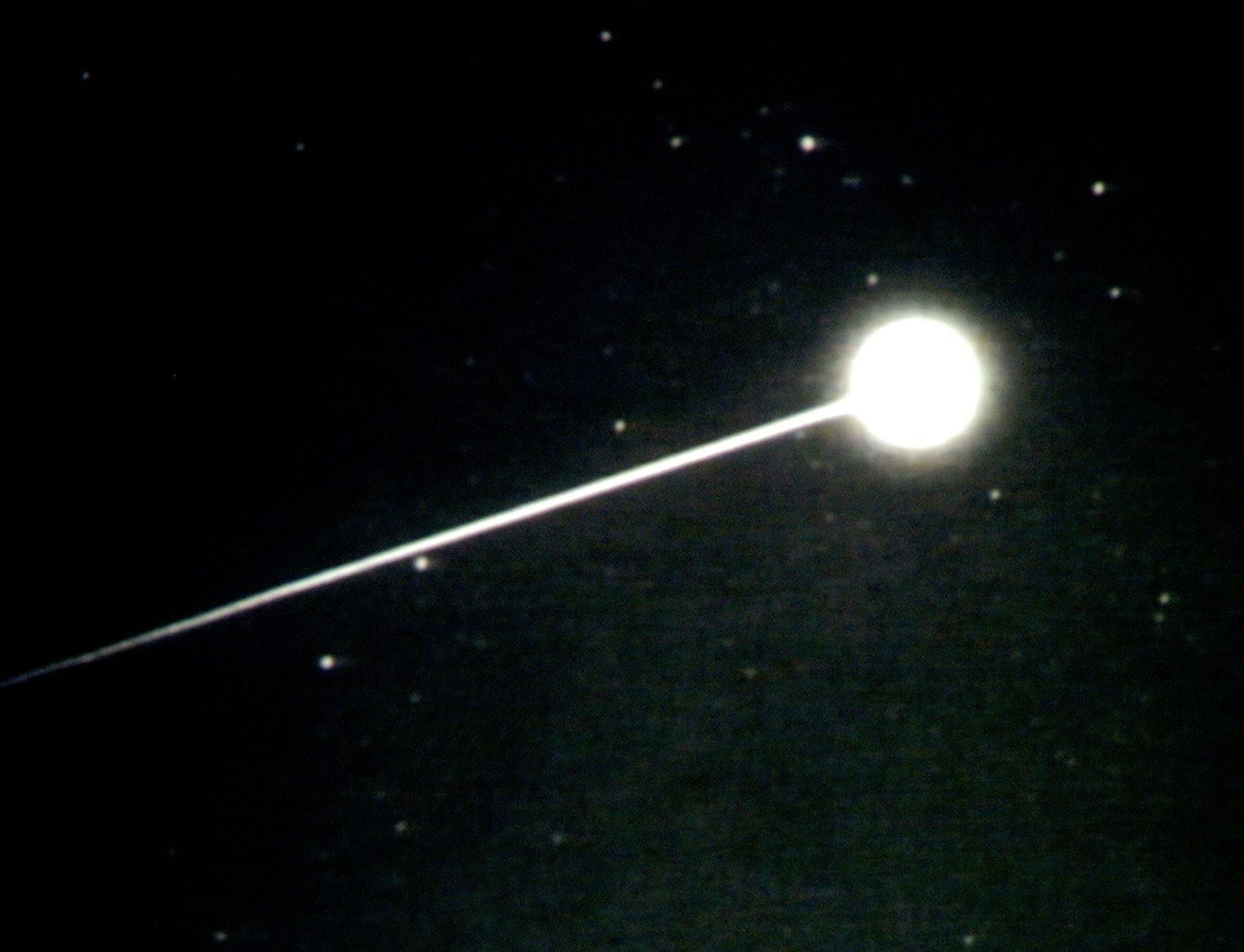 Stardust Capsule Return as seen from NASA's DC-8 Airborne Laboratory with a mission to explore the conditions during reentry from the light emitted by the fireball caused when the capsule streaked through the sky.