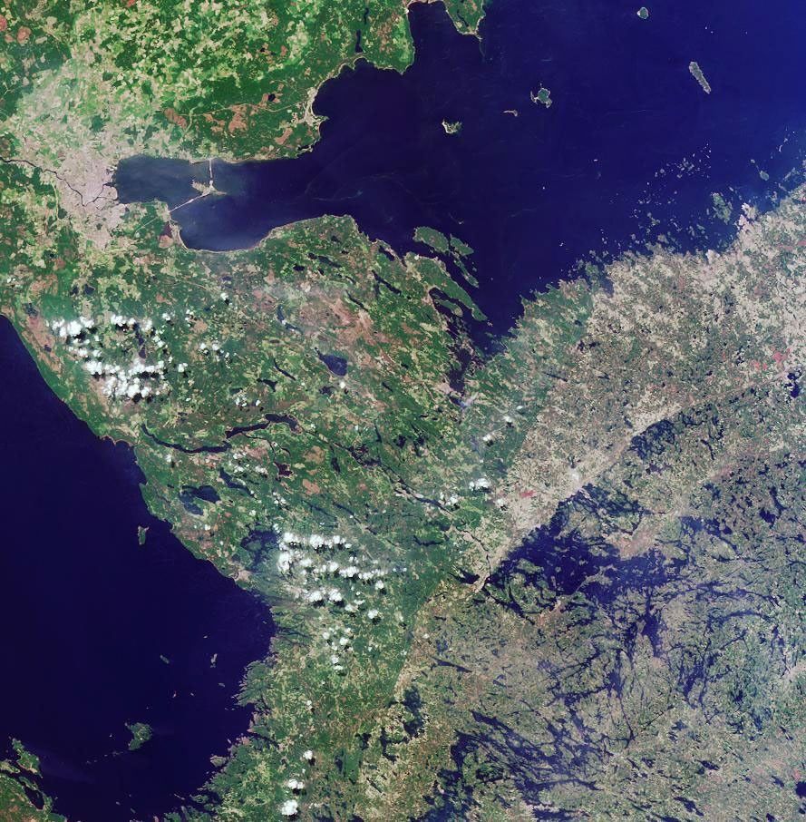 The border between Russia and Finland is shown in this MISR Mystery Quiz #12 captured by NASA's Terra spacecraft.