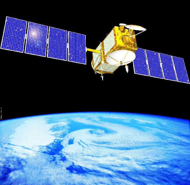Artist's concept of NASA's Jason 1 spacecraft from December, 2002.