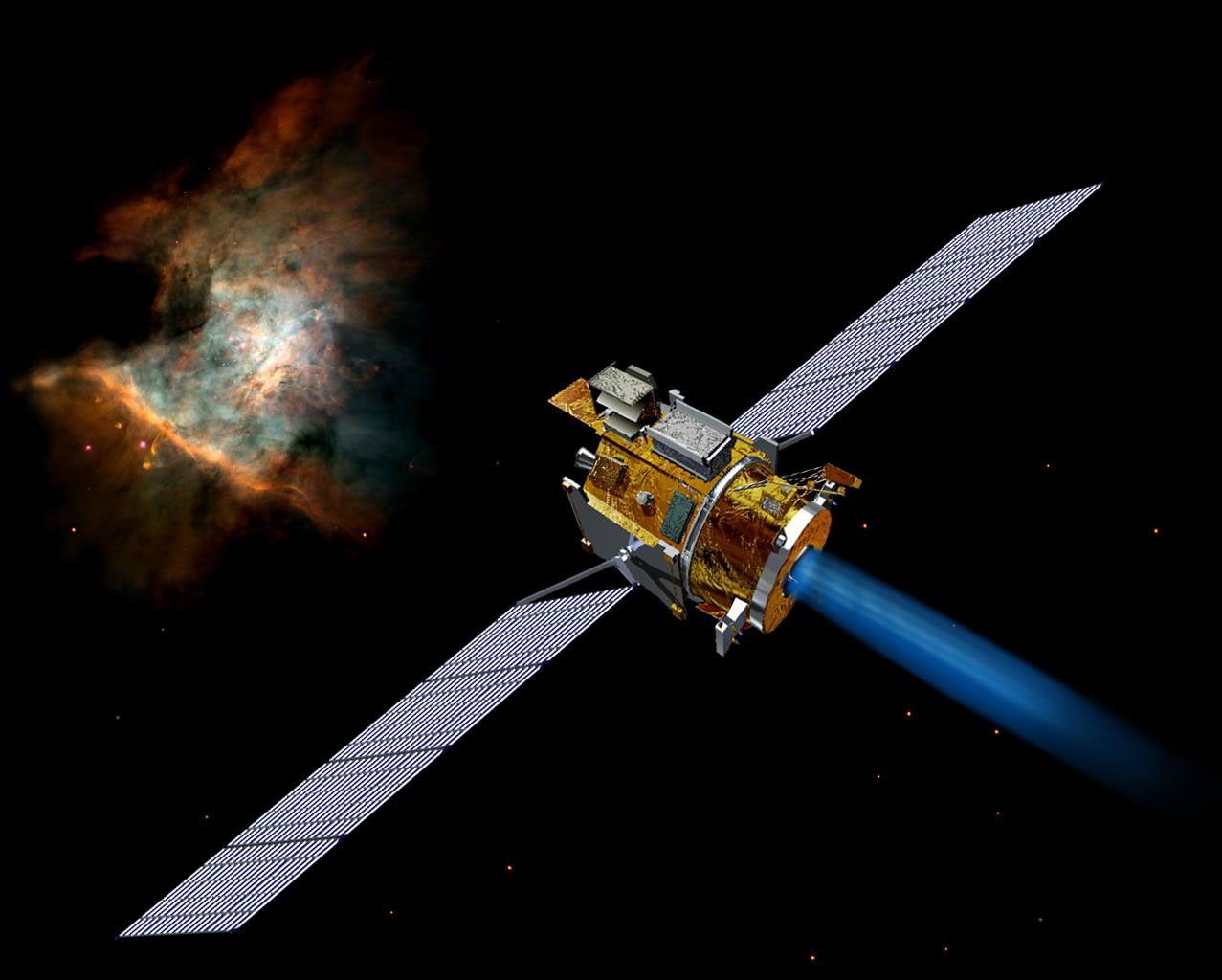 Artist's concept of the Deep Space 1 spacecraft from December, 2002.
