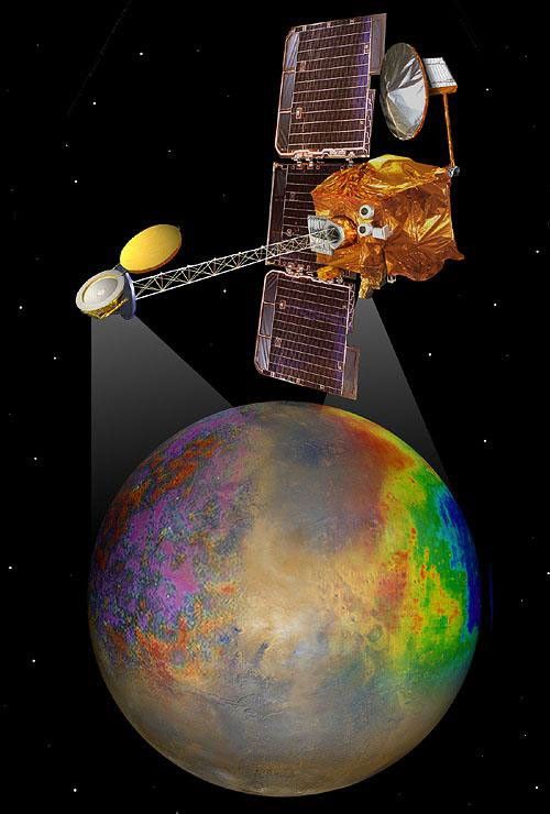Artist's concept of Mars Odyssey mapping mission.