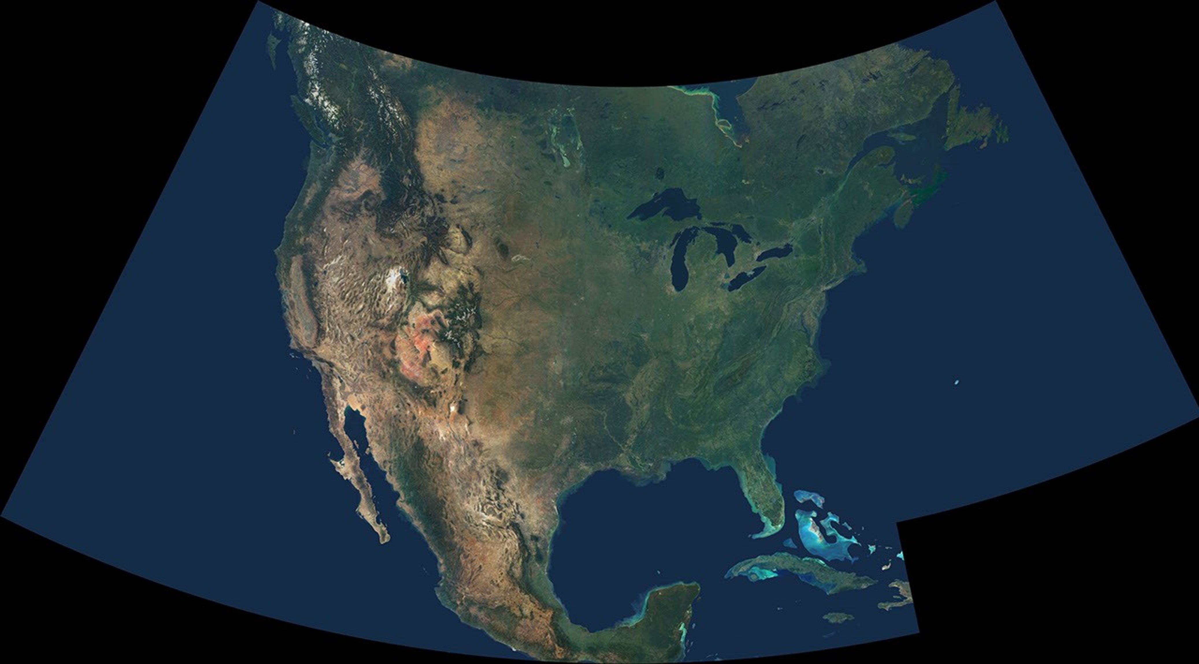 An astonishing diversity of geological features, ecological systems and human landscapes across North America is indicated within this image from NASA's Terra spacecraft.