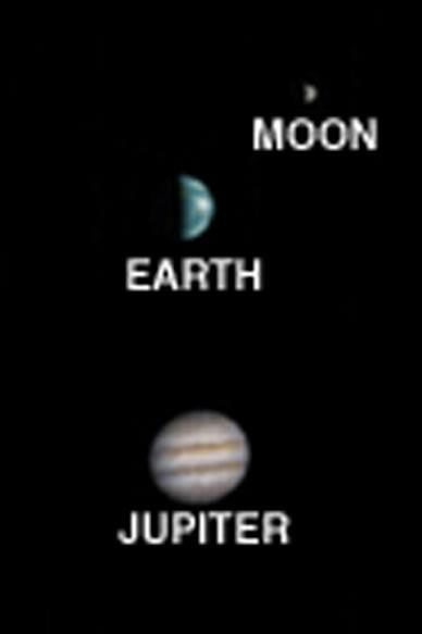 Taken on May 22, 2003, this image from NASA's Mars Global Surveyor is the first image of Earth ever taken from another planet that actually shows our home as a planetary disk when Jupiter, Earth, and the Moon aligned.
