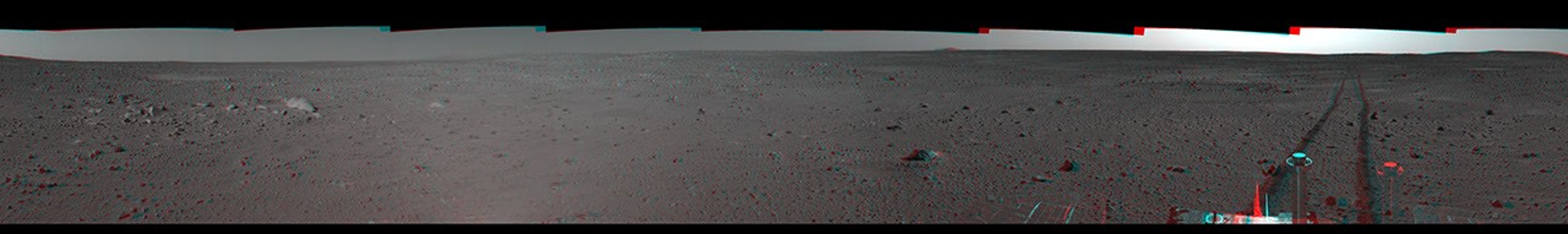 
			Spirit's View on Sol 101 (3-D) - NASA Science			
