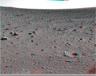 Click on the image for Spirit Tracks on Mars, Sol 151 (3-D) (QTVR)