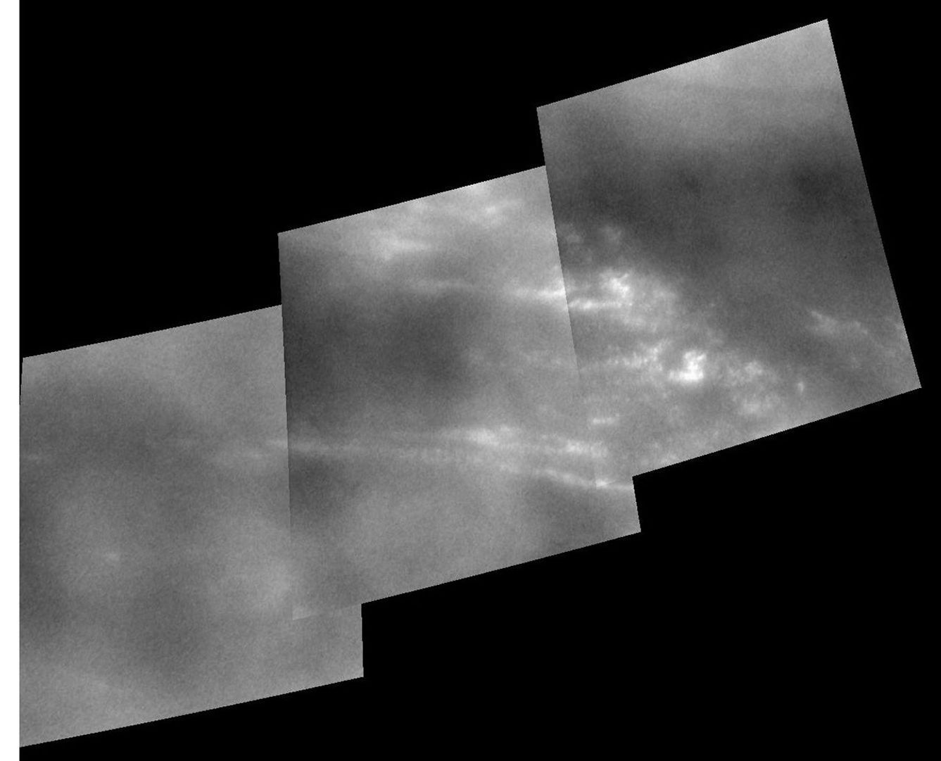 These images captured by NASA's Cassini spacecraft were taken during Cassini's second close approach to Titan in December 2004.