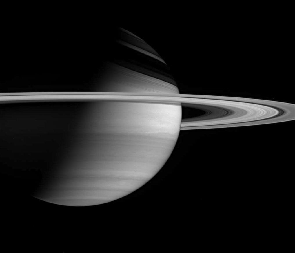 NASA's Cassini spacecraft offers this lovely, crisp view of Saturn, which shows detail in the planet's banded atmosphere, as well as the delicate ring system.