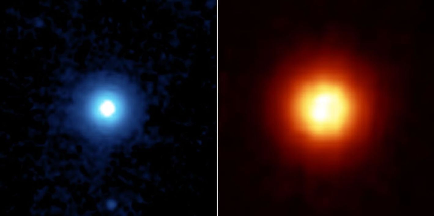 NASA's Spitzer Space Telescope recently captured these images of the star Vega, located 25 light years away in the constellation Lyra.