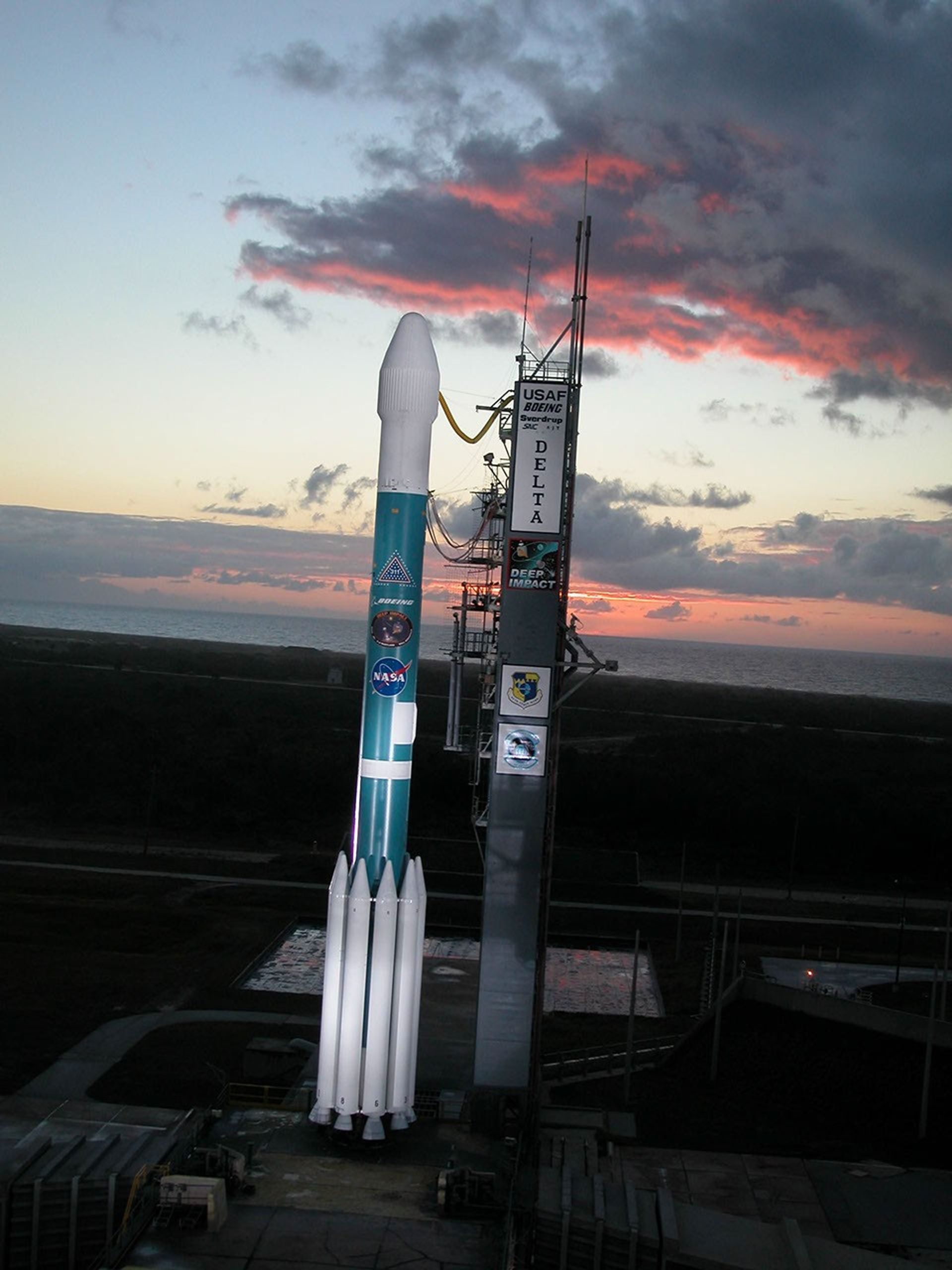 NASA's Deep Impact awaits launch from Cape Canaveral Air Force Station, Fla. on Jan. 12, 2005.