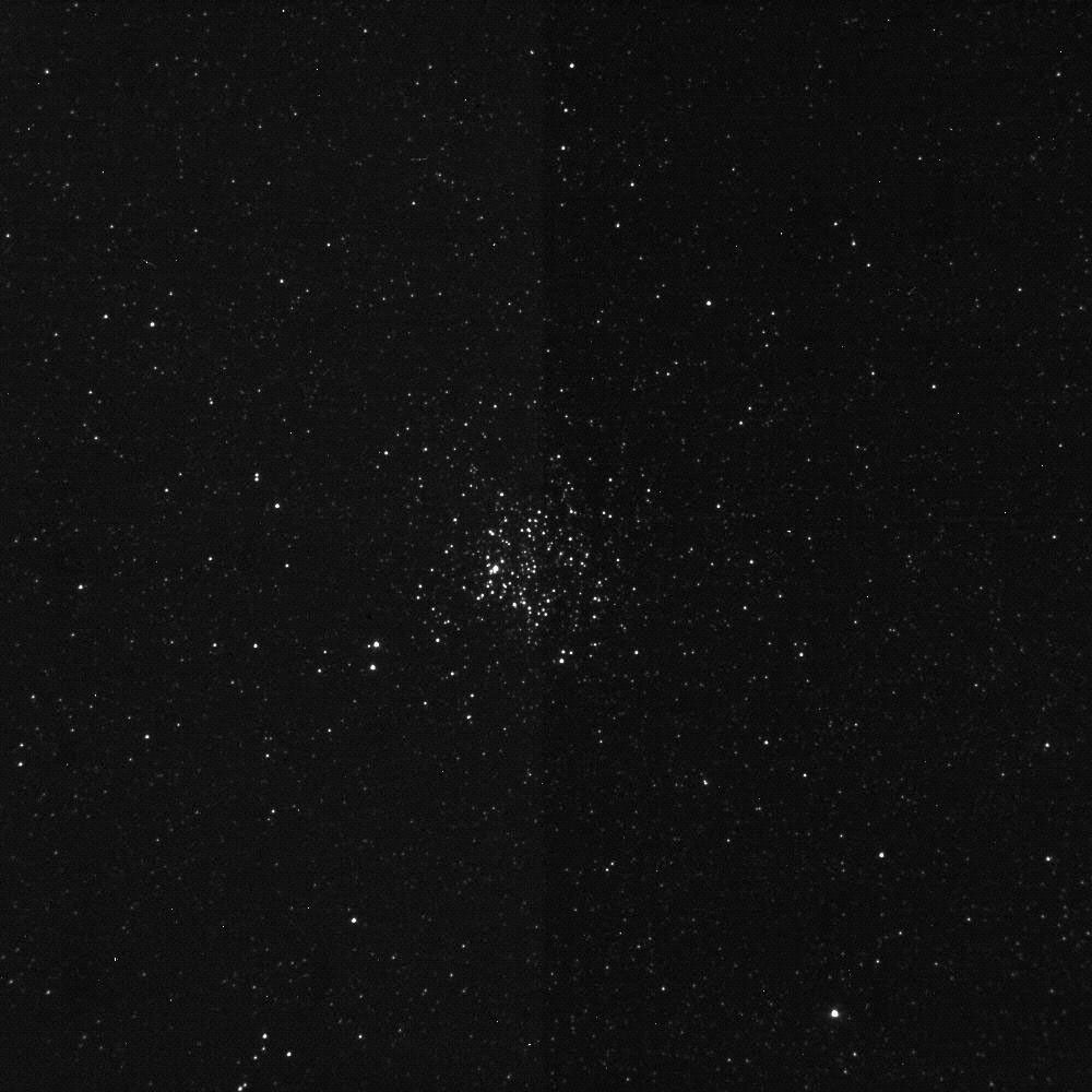 On April 7, 2005, NASA's Deep Impact spacecraft's Impactor Target Sensor camera recorded this image of M11, the Wild Duck cluster, a galactic open cluster located 6 thousand light years away.