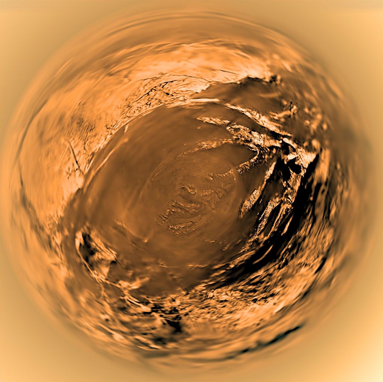 
			Fish-eye View of Titan's Surface - NASA Science			
