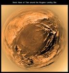 Click here for annotated version of PIA08114 Fish-eye View of Titan's Surface