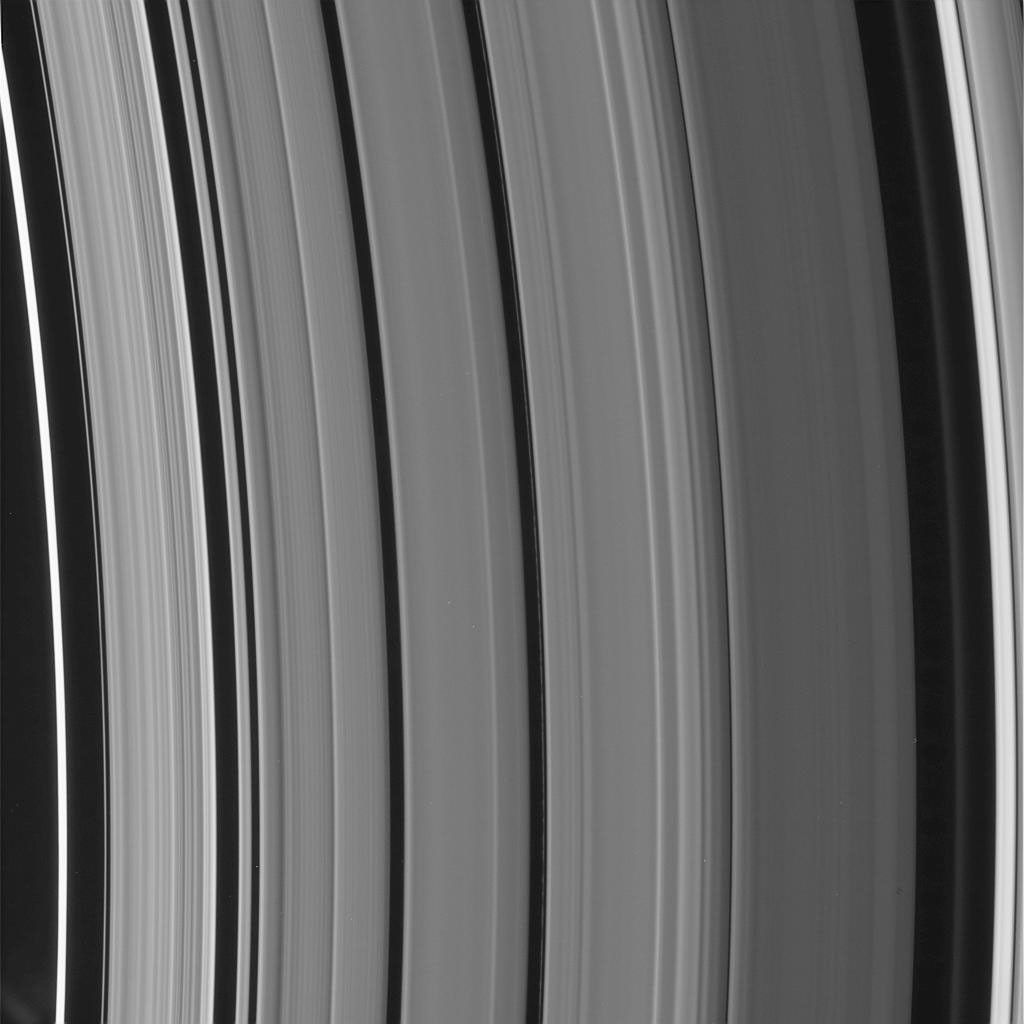 High-resolution NASA Cassini images show an astonishing level of structure in Saturn's Cassini Division, including two ringlets that were not seen in NASA Voyager spacecraft images 25 years ago.
