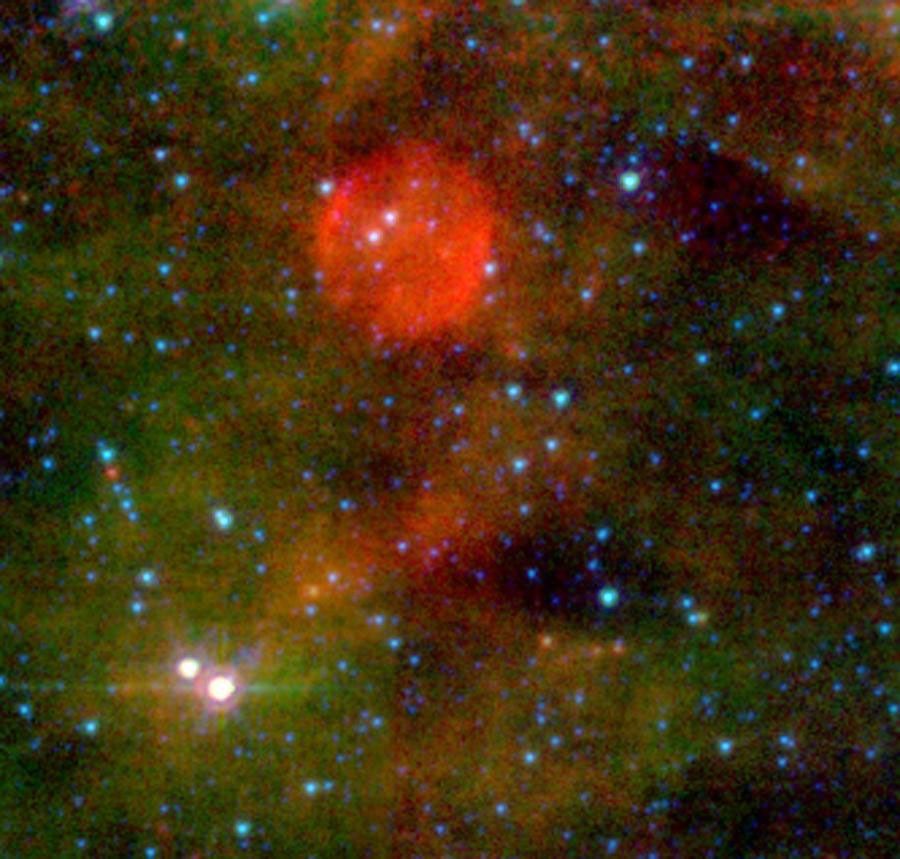 NASA's Spitzer Space Telescope caught a glimpse of the Cepheus constellation, thirty thousand light-years away; astronomers think they've found a massive star whose death barely made a peep.