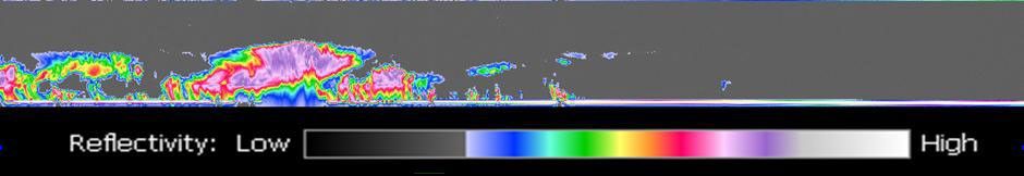 NASA's CloudSat satellite captured the highest, coldest clouds located near the center of Hurricane Bud on July 12, 2006.