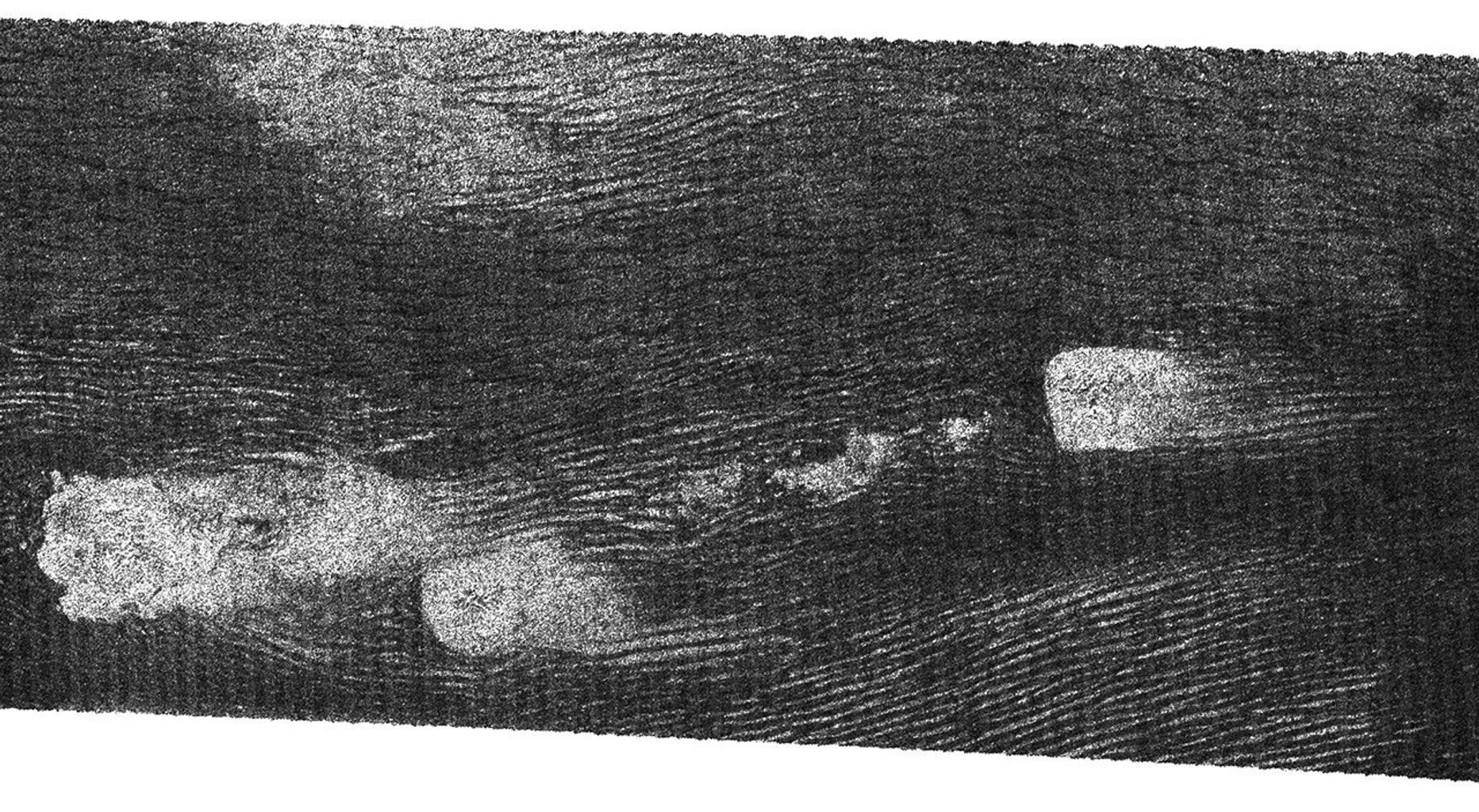 This image from NASA's Cassini radar instrument was acquired by the Cassini radar instrument in synthetic aperture mode during a Sept. 7, 2006, flyby of Titan.