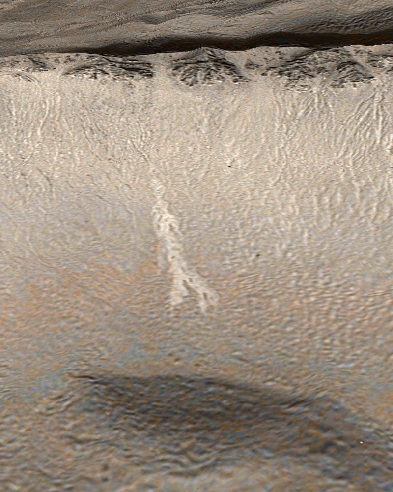 Two Martian southern mid-latitude craters have new light-toned deposit that formed in gully settings during the course of the Mars Global Surveyor mission.