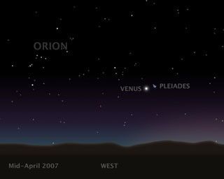 Click here for diagram of PIA09262 Venus and Pleiades Mingle in the Sky