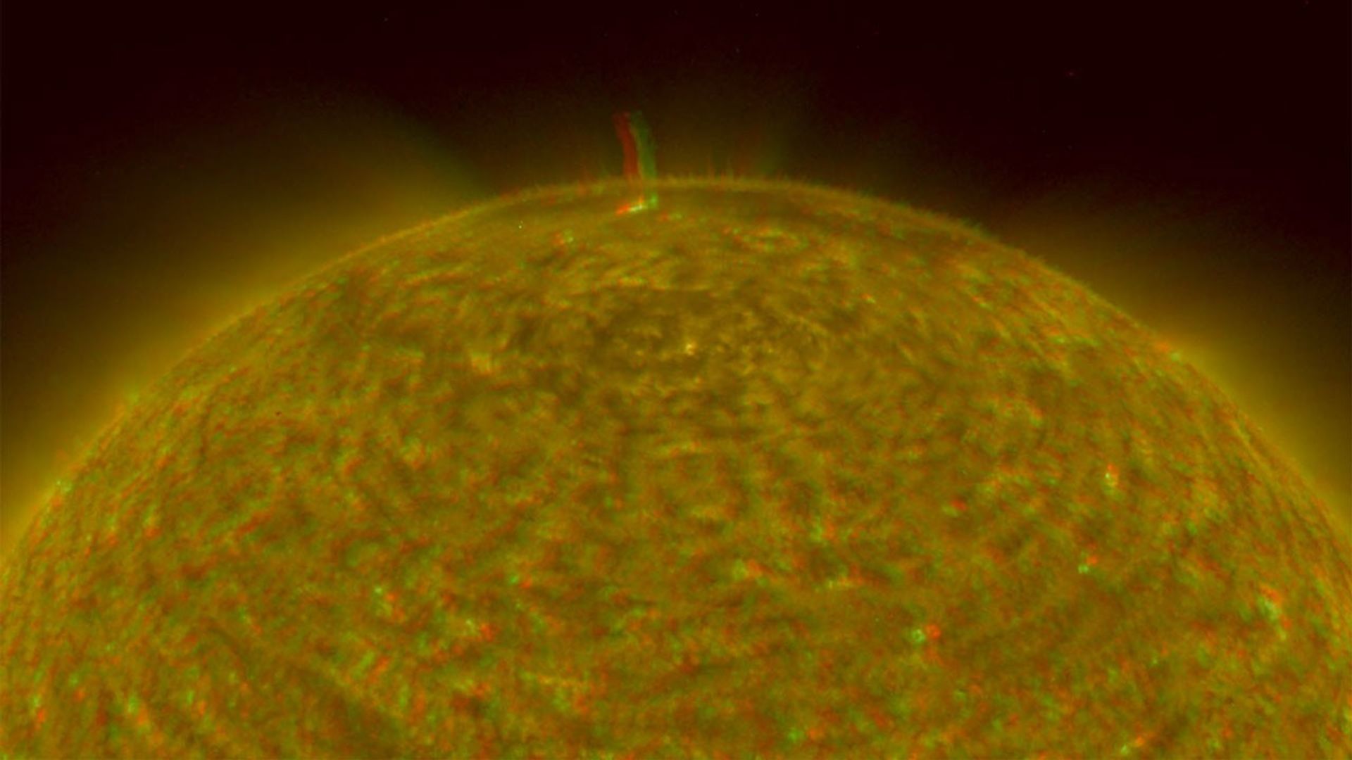 
			North Pole of the Sun, March 20, 2007 (Anaglyph) - NASA Science			
