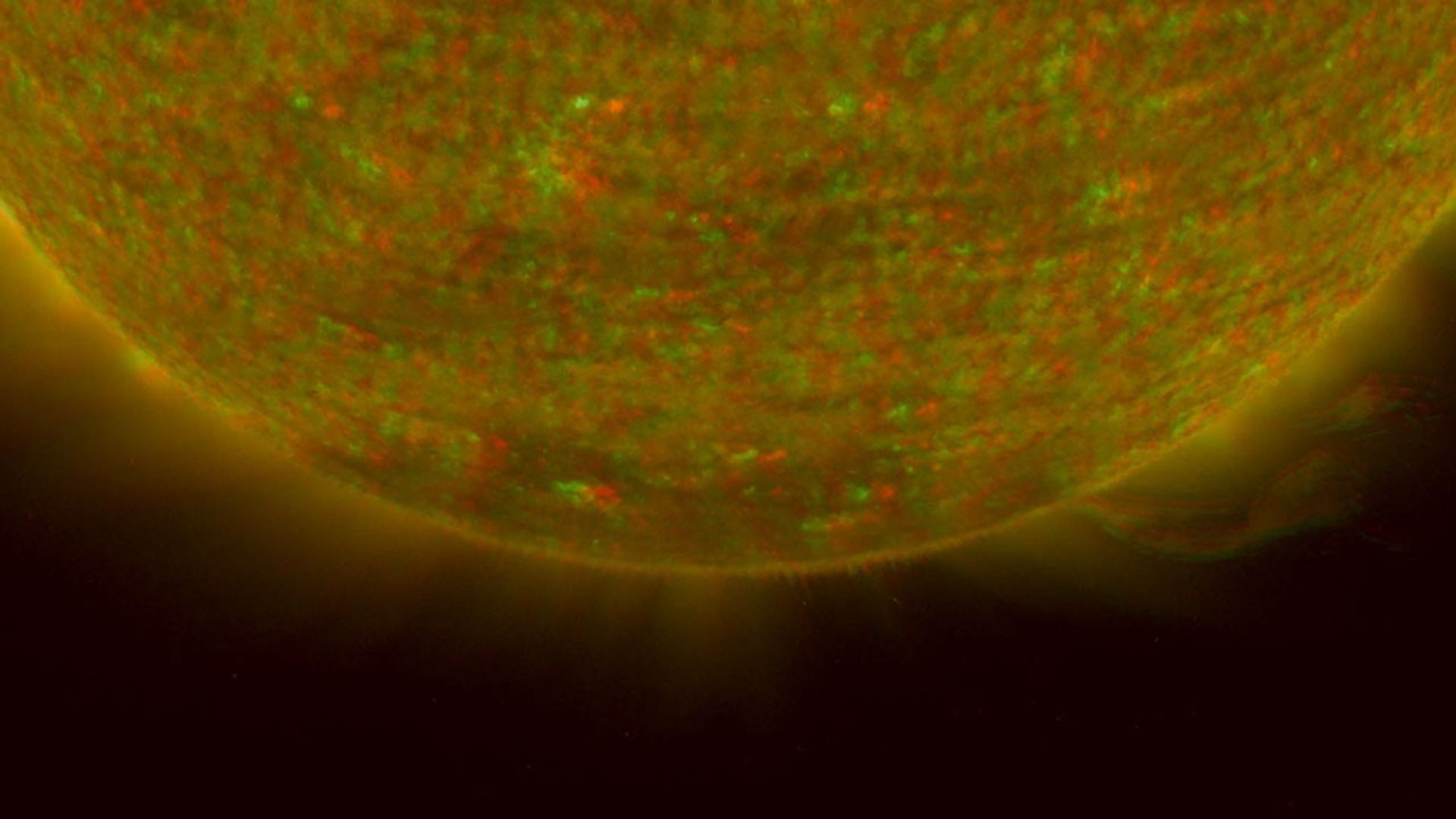 NASA's Solar TErrestrial RElations Observatory satellites have provided the first 3-dimensional images of the Sun. This view will aid scientists' ability to understand solar physics to improve space weather forecasting. 3D glasses are necessary.
