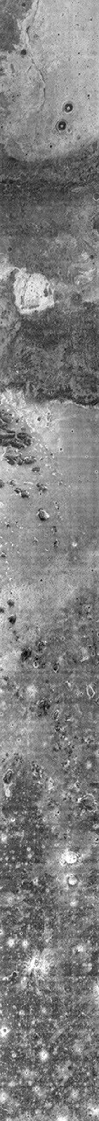 This THEMIS as art image from NASA's Mars Odyssey spacecraft shows part of the region of outwash where Mawrth Vallis empties into Chryse Planitia looking like a frowning ghost with prominent eyes.