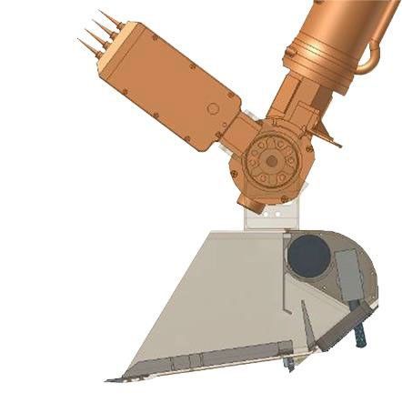 This illustration shows some of the components on and near the end of the robotic arm on NASA's Phoenix Mars Lander. Primary and secondary blades on the scoop that aided in the collection of soil samples.