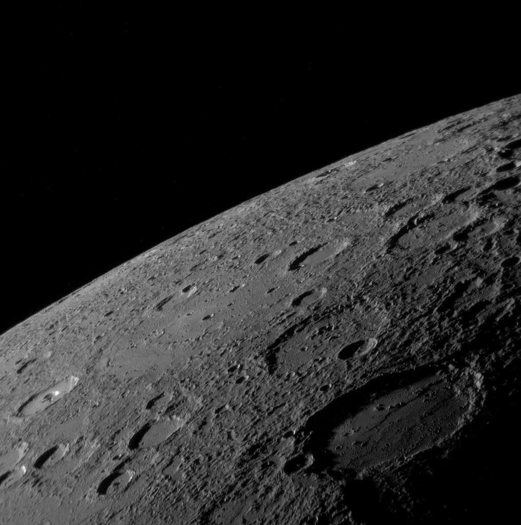 As NASA's MESSENGER spacecraft drew closer to Mercury for its historic first flyby, the spacecraft's Narrow Angle Camera (NAC) on the Mercury Dual Imaging System (MDIS) acquired an image mosaic of the sunlit portion of the planet.