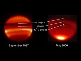 Click here for annotated version of Saturn's Infrared Temperature Snapshot