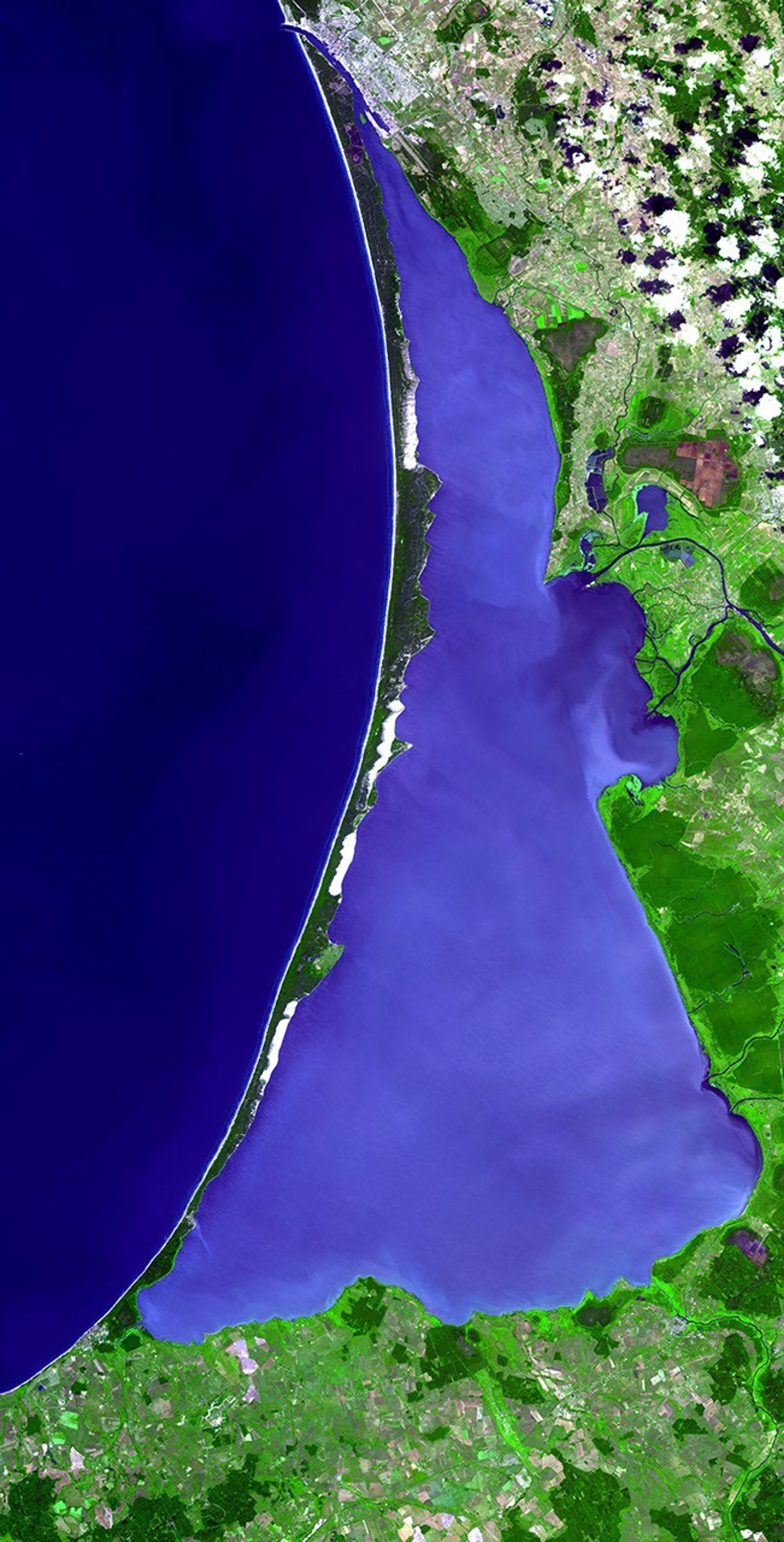 The Curonian Spit in Lithuania and the Russian Federation was inscribed as a UNESCO World Heritage Site in 2000. This image is from NASA's Terra satellite.